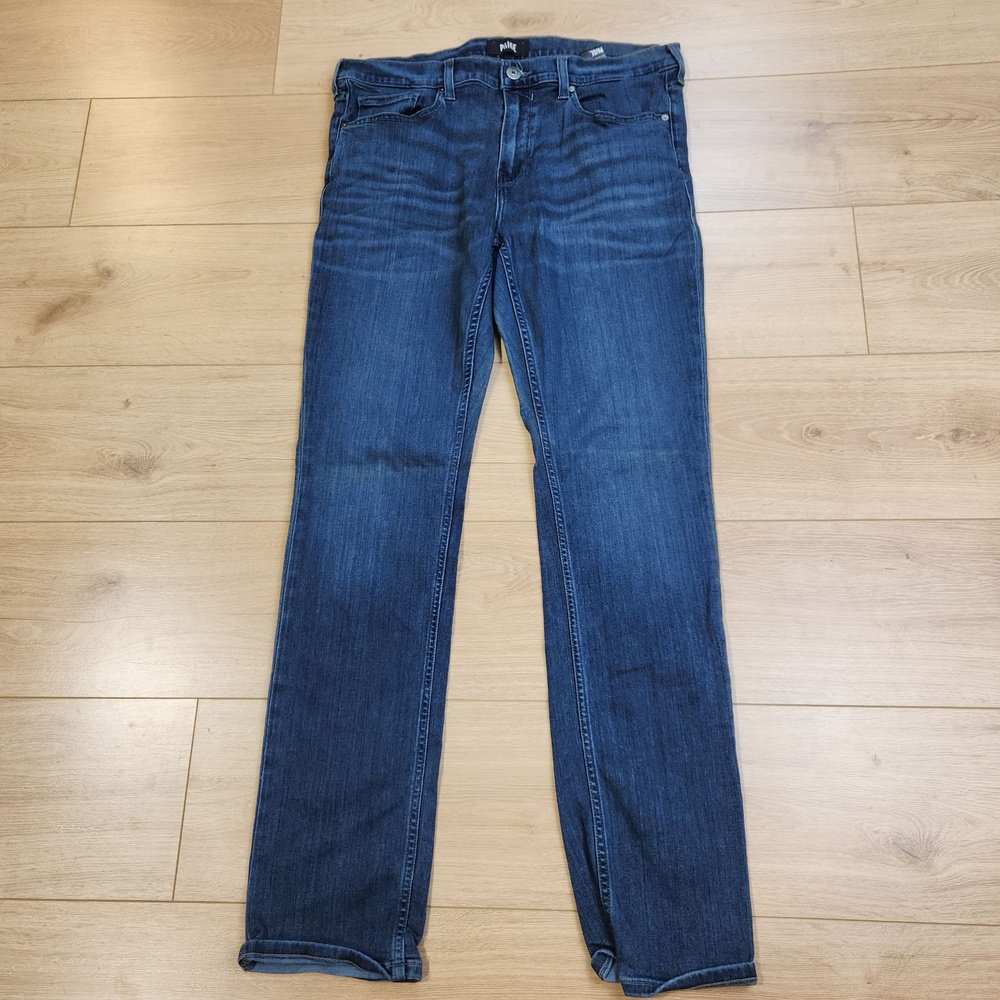 Paige Redding Jeans Mens 35x32 Blue Medium Wash Slim Straight Transcend Stretch